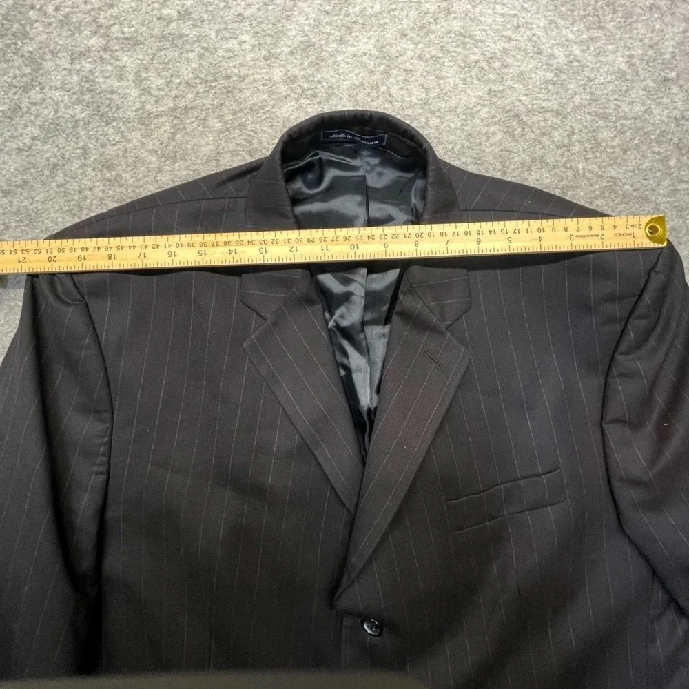Lauren Ralph Lauren Suit Jacket Mens 44R (L) Pinstripe Wool Black Striped